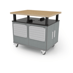 CEF Forge Durabench - Double - sided cabinet with 8 Gratnells trays per side and Elevated Shop Top 30