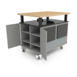 CEF Forge Durabench - Double - sided cabinet with 4 Split Shelves on each side and Elevated Maple Butcher Block Top 30