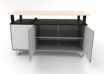 CEF Forge Durabench - Single - sided cabinet with 8 Gratnells trays and Elevated Maple Butcher Block Top 30