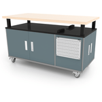 CEF Forge Durabench - Single - sided cabinet with 8 Gratnells trays and Elevated Maple Butcher Block Top 30