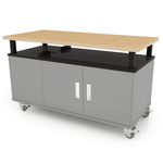 CEF Forge Durabench - Single - sided cabinet with 8 Gratnells trays and Elevated Shop Top 30