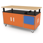 CEF Forge Durabench - Single - sided cabinet with 8 Gratnells trays and Elevated Shop Top 30
