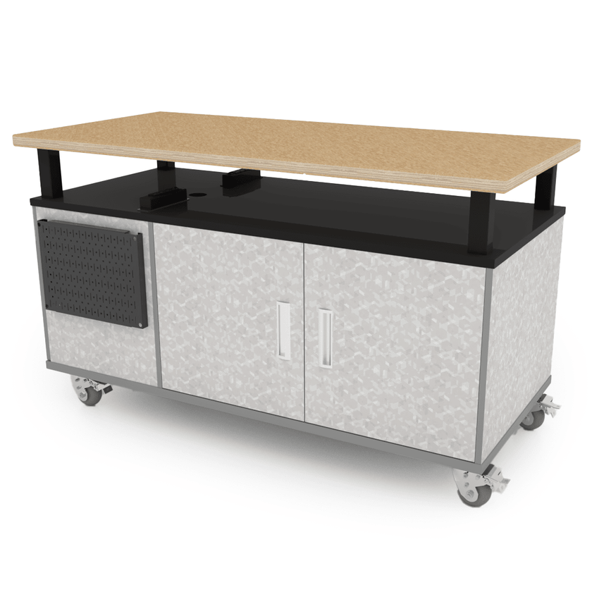 CEF Forge Durabench - Single - sided cabinet with 4 Split Shelves and Elevated Shop Top 30"W x 63"L (CEF - FORGE - DBEN - 3063 - SHV - XXX - ST) - SchoolOutlet