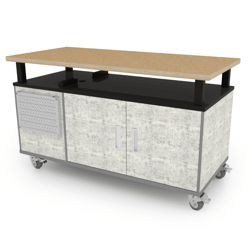 CEF Forge Durabench - Single - sided cabinet with 4 Split Shelves and Elevated Shop Top 30"W x 63"L (CEF - FORGE - DBEN - 3063 - SHV - XXX - ST) - SchoolOutlet