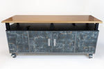 CEF Forge Durabench - Double - sided cabinet with 8 Gratnells trays in one side and 4 Split Shelves on the other side, Elevated Shop Top 30