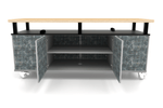 CEF Forge Durabench - Double - sided cabinet with 4 Split Shelves on each side and Elevated Maple Butcher Block Top 30