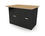 CEF Forge 2 - Pod Stationary Workstation – Heavy Duty Black Metal Cabinet with Dual Double - Door Cabinets Base (CEF - FORGE - FP - 2EB - DD - DD) - SchoolOutlet