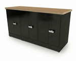 CEF Forge 3 - Pod Stationary Workstation - Heavy Duty Black Metal Cabinet with 3 Double - Door Base (CEF - FORGE - FP - 3EB - DD - DD - DD) - SchoolOutlet
