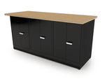 CEF Forge 3 - Pod Stationary Workstation - Heavy Duty Black Metal Cabinet with 3 Double - Door Base (CEF - FORGE - FP - 3EB - DD - DD - DD) - SchoolOutlet