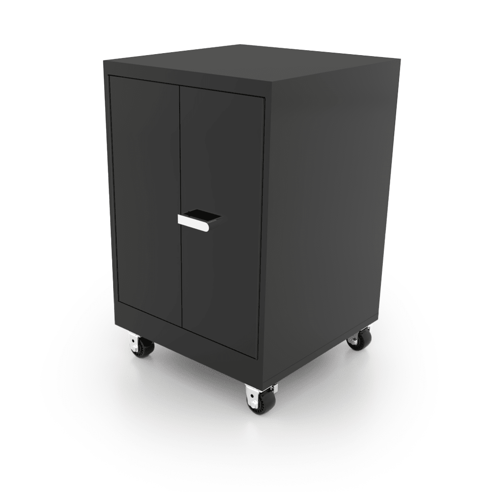 CEF Forge Single Heavy Duty Black Metal Pod w/ Doors, Mobile (CEF - FORGE - FP - CS - DD) - SchoolOutlet