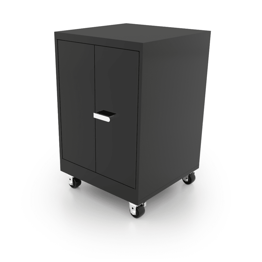 CEF Forge Single Heavy Duty Black Metal Pod w/ Doors, Mobile (CEF - FORGE - FP - CS - DD) - SchoolOutlet