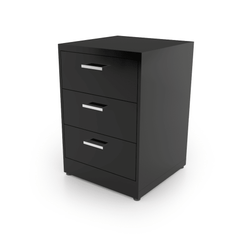 CEF Forge Single Heavy Duty Black Metal Pod w/ 3 Drawers, Stationary (CEF-FORGE-FP-EB-3D)