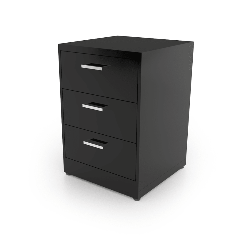CEF Forge Single Heavy Duty Black Metal Pod w/ 3 Drawers, Stationary (CEF - FORGE - FP - EB - 3D) - SchoolOutlet