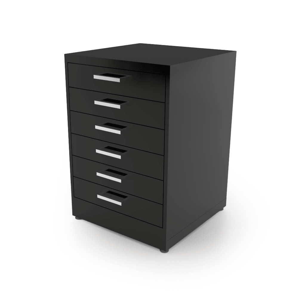 CEF Forge Single Heavy Duty Black Metal Pod w/ 6 Drawers, Stationary (CEF - FORGE - FP - EB - 6D) - SchoolOutlet