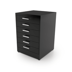 CEF Forge Single Heavy Duty Black Metal Pod w/ 6 Drawers, Stationary (CEF-FORGE-FP-EB-6D)