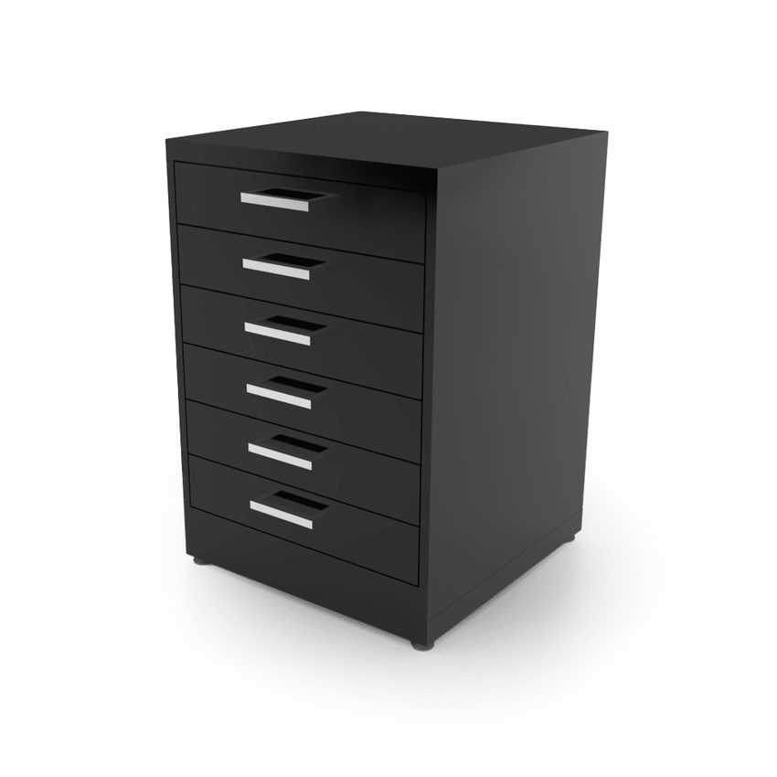 CEF Forge Single Heavy Duty Black Metal Pod w/ 6 Drawers, Stationary (CEF - FORGE - FP - EB - 6D) - SchoolOutlet