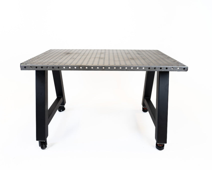 CEF Forge Quickset Welding Table 42"W x 60"L x 36"H 2" Raw Steel Top Welding Peg Friendly (CEF - FORGE - QSET - 4260 - WELD) - SchoolOutlet