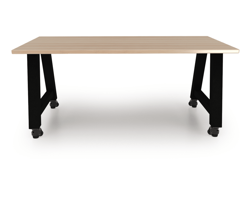CEF Forge Quickset Table 42"W x 84"L x 36"H with 1.5" UV coated Maple Butcher Block (CEF - FORGE - QSET - 4284 - BB) - SchoolOutlet