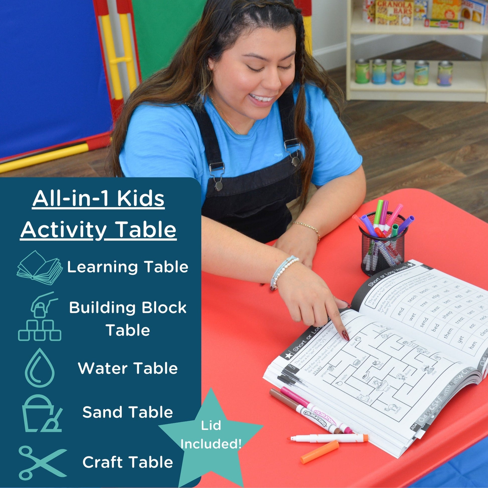 Children's Factory Medium Sensory Table - 24" Table and Lid (1135-24) - SchoolOutlet