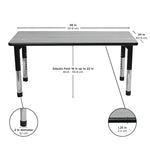 Angeles AS WE GROW Rectangular Adjustable Table - 24