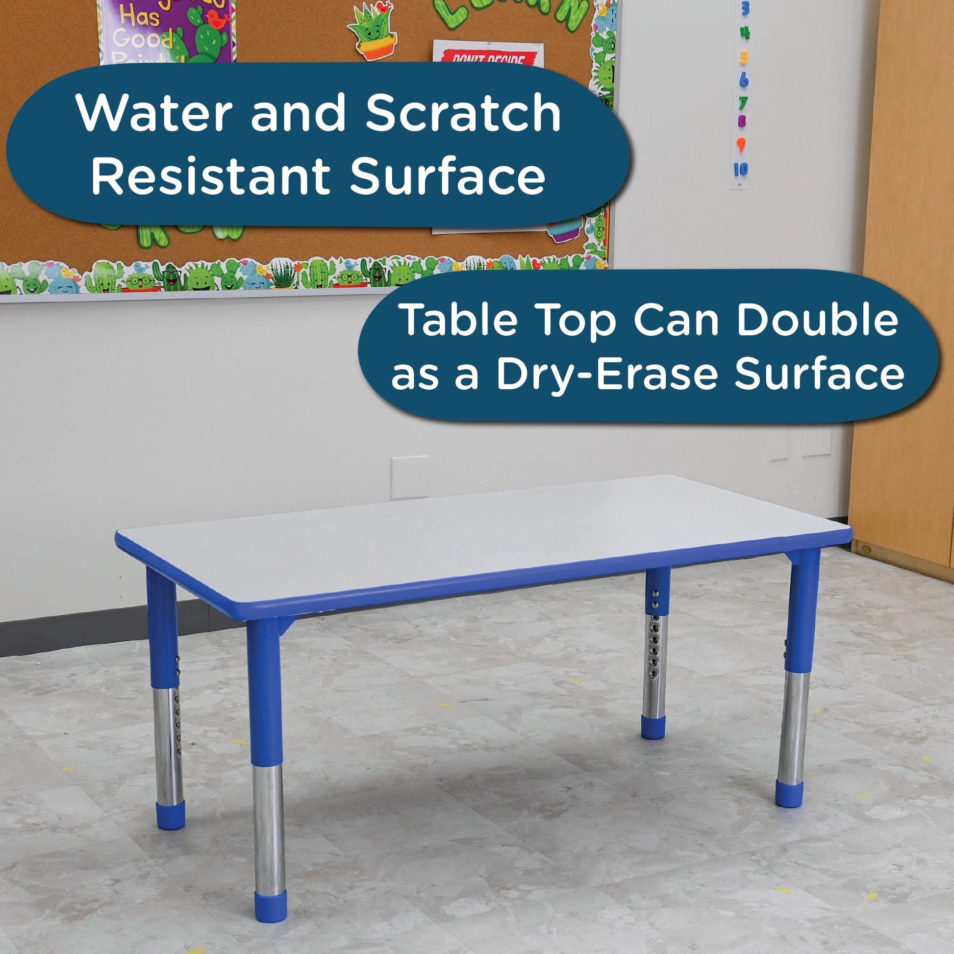Angeles AS WE GROW Rectangular Adjustable Table - 24"W x 48"L - SchoolOutlet