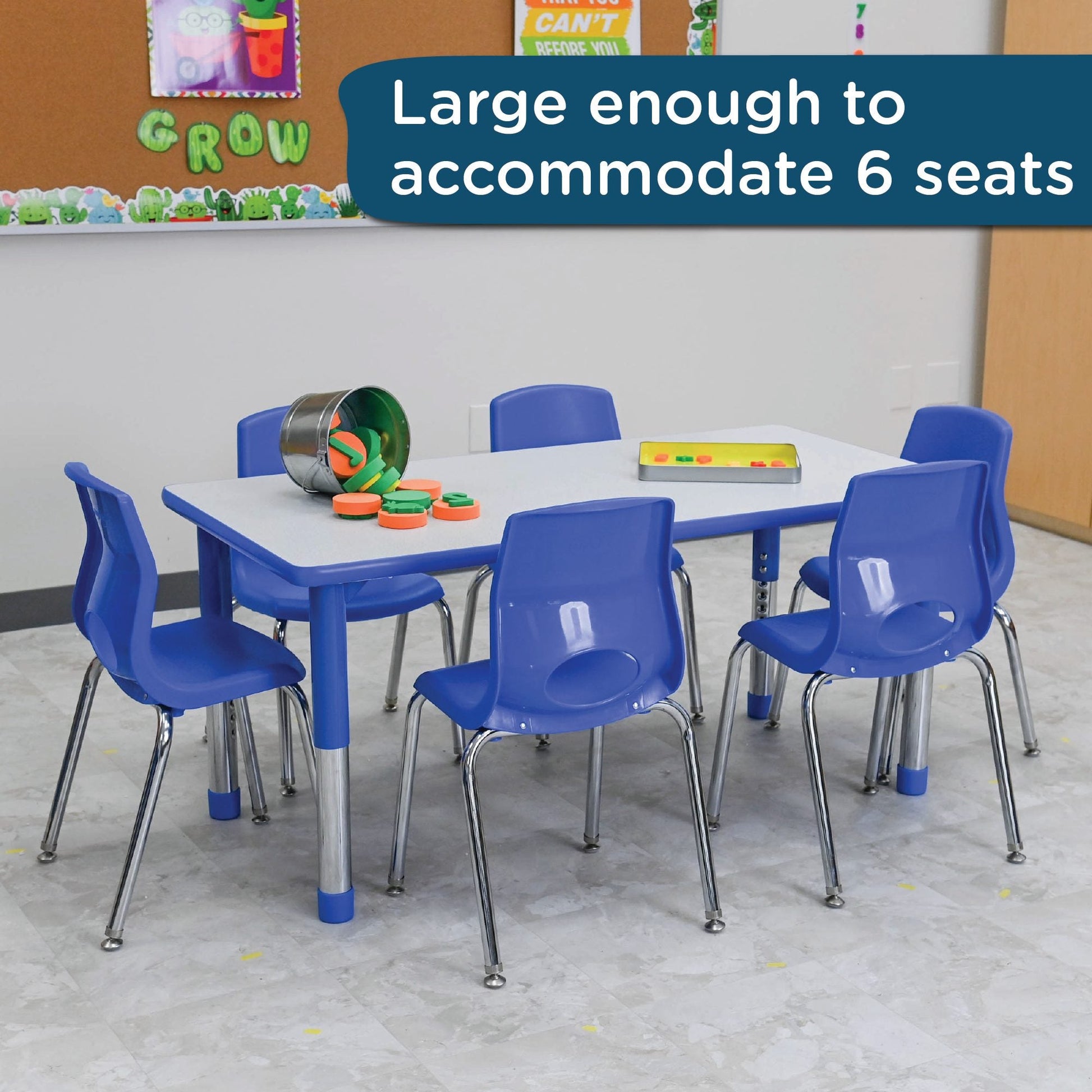 Angeles AS WE GROW Rectangular Adjustable Table - 24"W x 48"L - SchoolOutlet