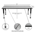 Angeles AS WE GROW Rectangular Adjustable Table - 30