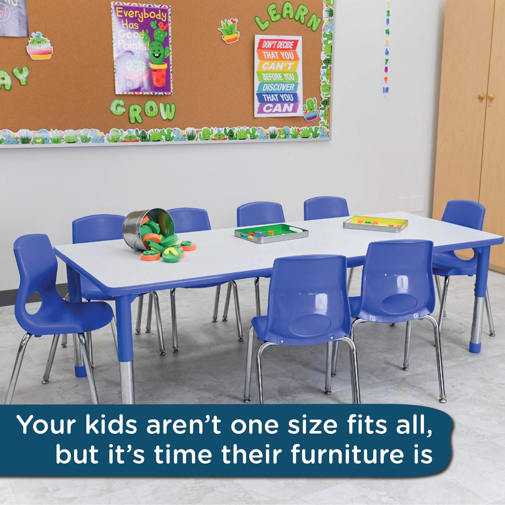Angeles AS WE GROW Rectangular Adjustable Table - 30" x 72" - SchoolOutlet