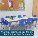Angeles AS WE GROW Rectangular Adjustable Table - 30