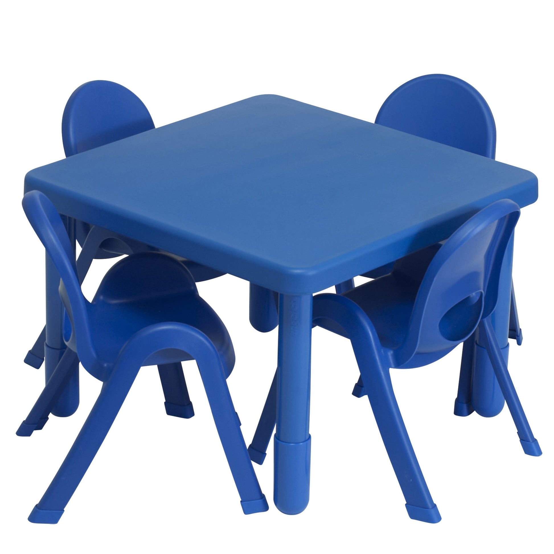 Children's Factory Preschool MyValue Table and Chair Set of 4 (Square) - Blue - SchoolOutlet