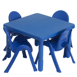 Children's Factory Preschool MyValue Table and Chair Set of 4 (Square) - Blue