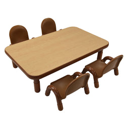 Angeles BASELINE Toddler 48" x 30" Rectangular Table & Chair Set  - Natural Wood