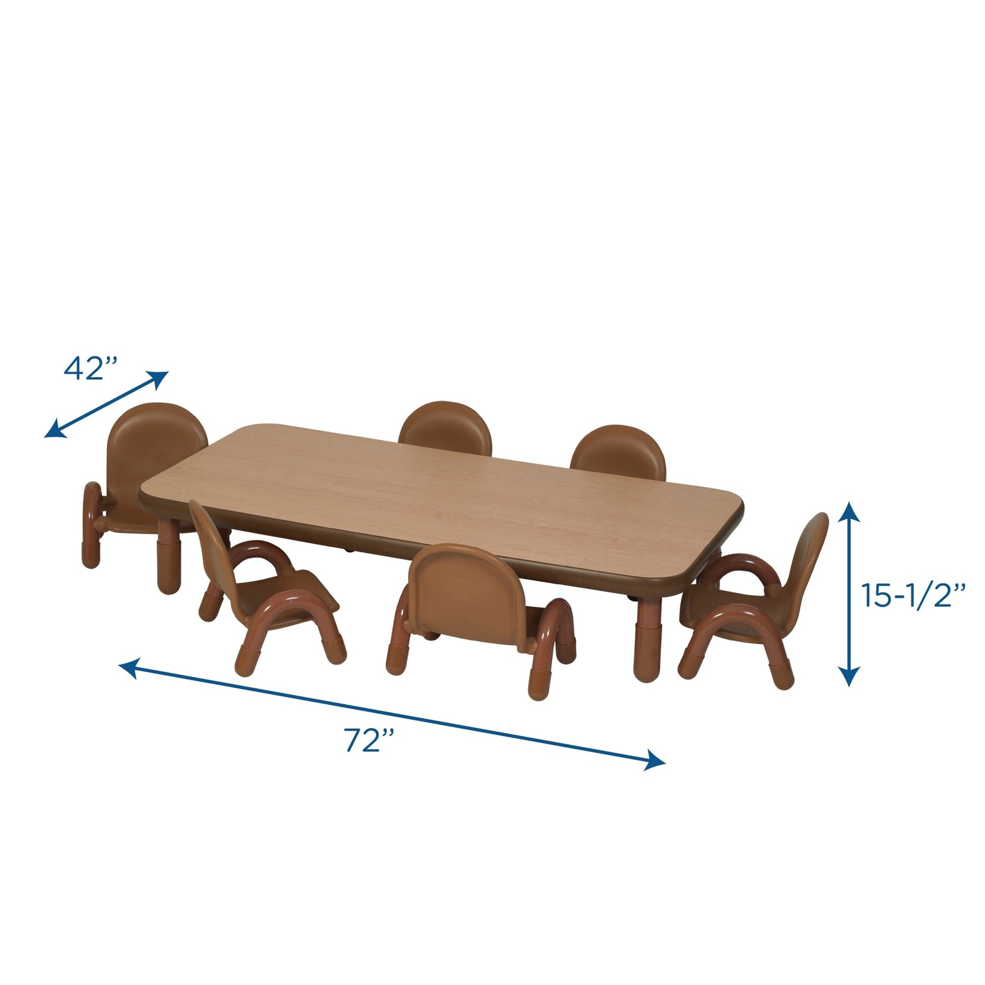 Angeles BASELINE Toddler 60" x 30" Rectangular Table & Chair Set - SchoolOutlet
