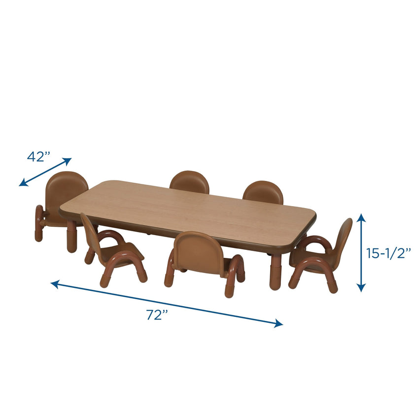 Angeles BASELINE Toddler 60" x 30" Rectangular Table & Chair Set - SchoolOutlet
