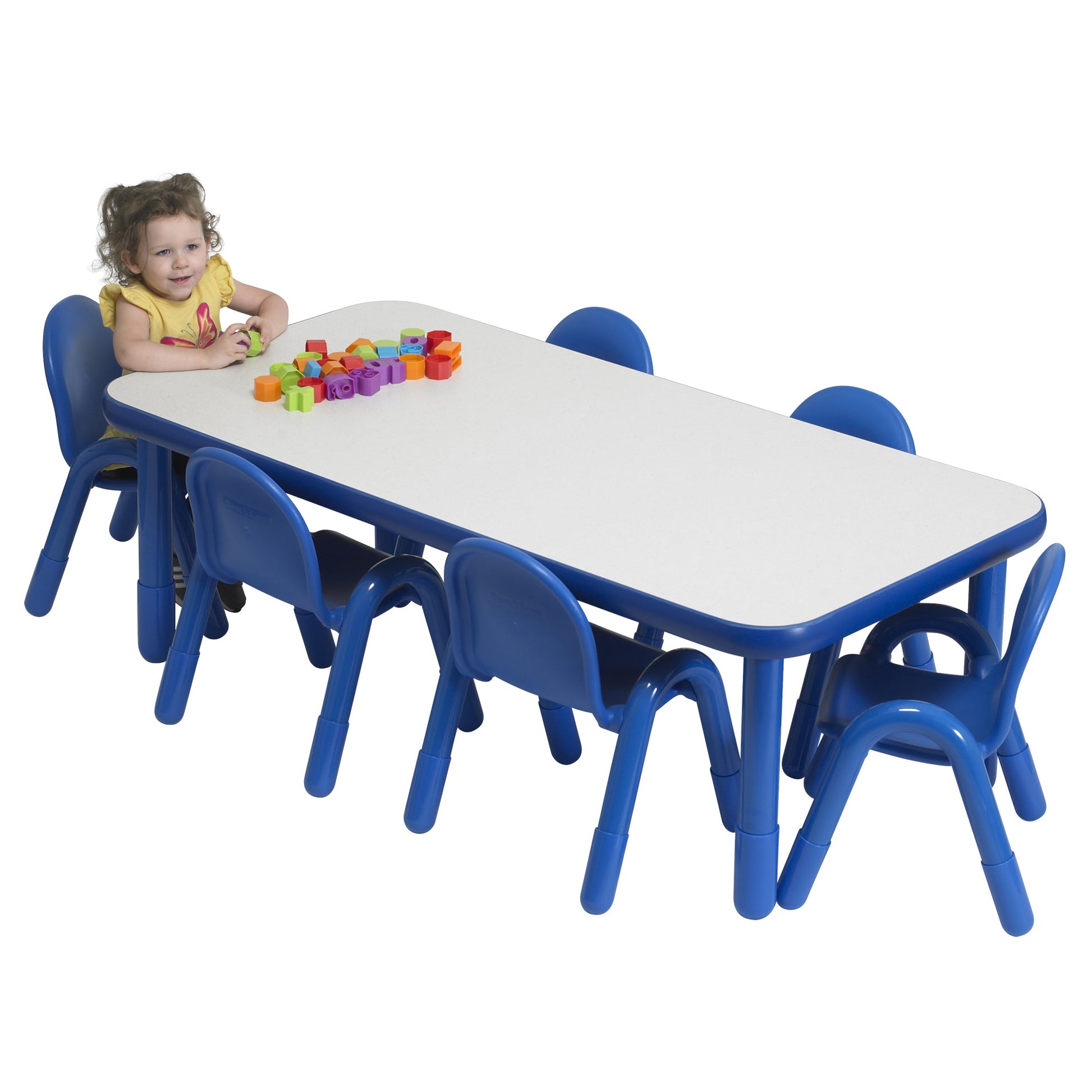 Angeles BASELINE Preschool 60" x 30" Rectangular Table & Chair Set - SchoolOutlet