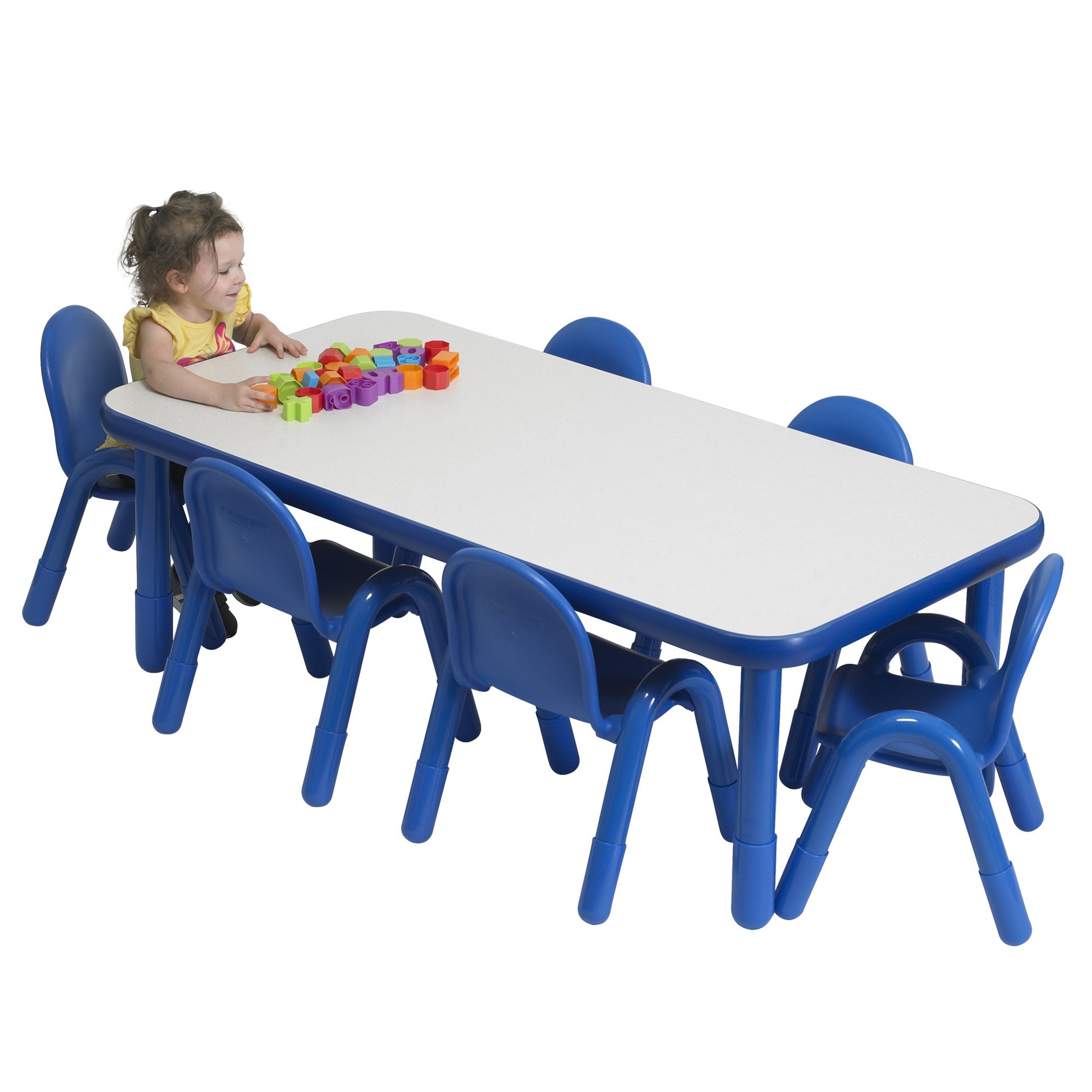 Angeles BASELINE Preschool 60" x 30" Rectangular Table & Chair Set - SchoolOutlet