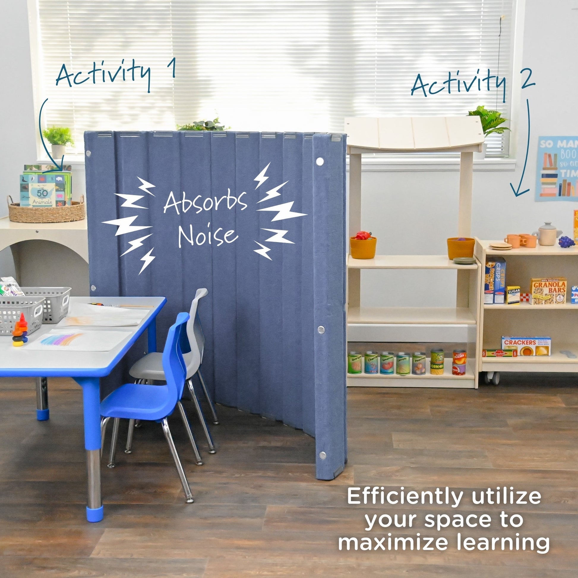 Angeles Quiet Divider with Sound Sponge 48" x 6' Wall (AB8450) - SchoolOutlet
