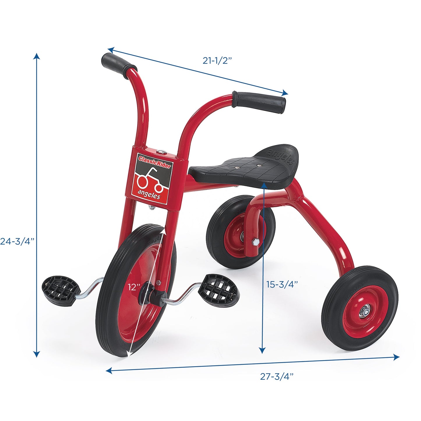 Angeles ClassicRider® Trike 12" Front Wheel Diameter Tricycle (AFB0200PR) - SchoolOutlet