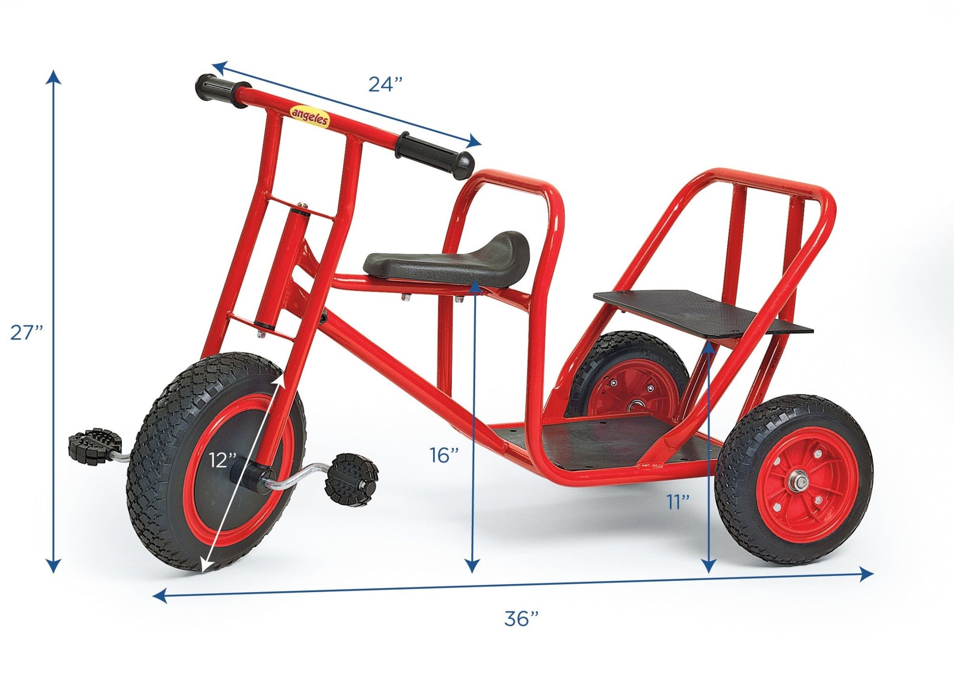 Angeles ClassicRider® Trike 12" Front Wheel Diameter Tricycle Tandem Taxi (AFB1200) - SchoolOutlet