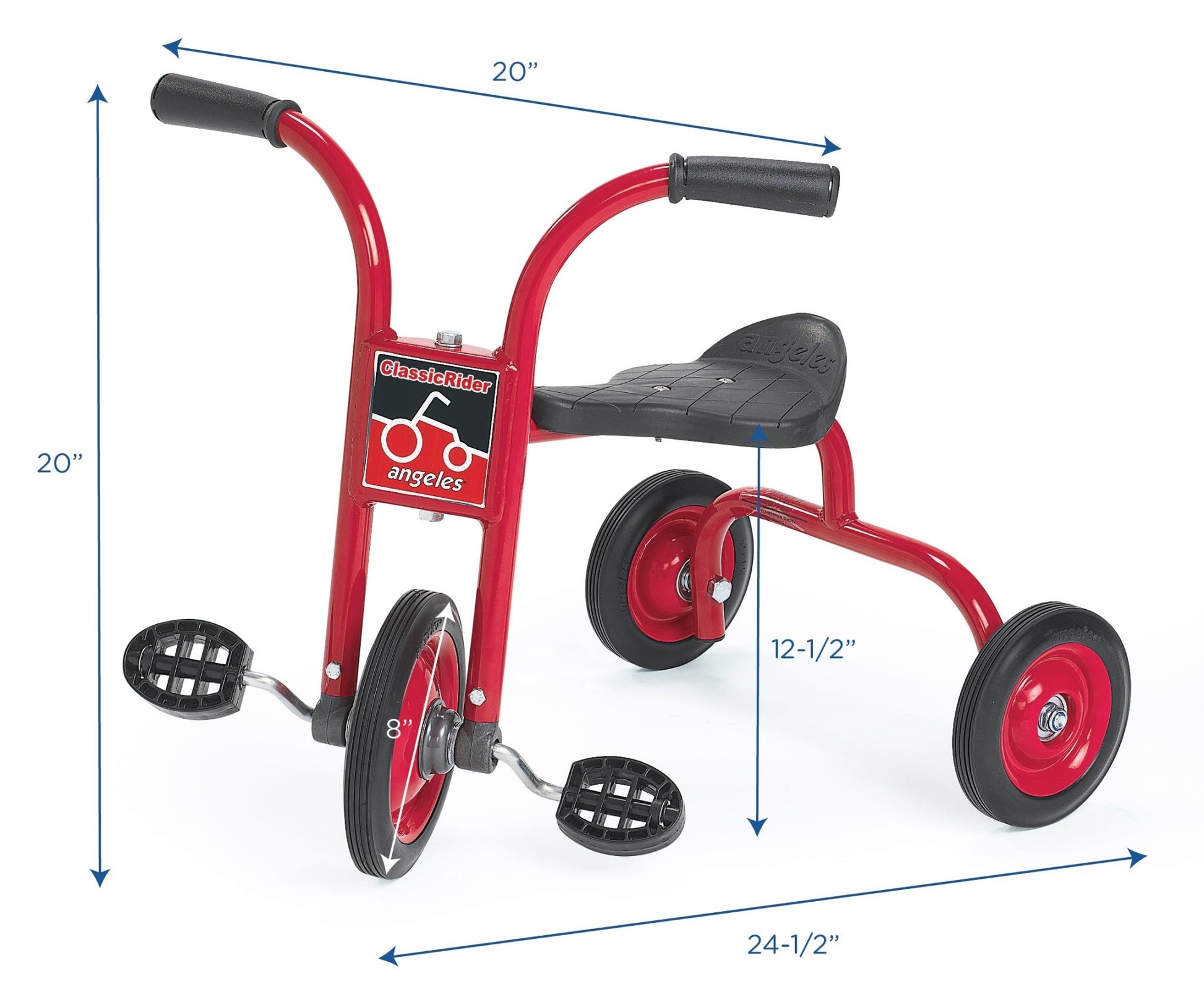 Angeles ClassicRider® Trike 8" Front Wheel Diameter Tricycle Pedal Pusher (AFB3200PR) - SchoolOutlet