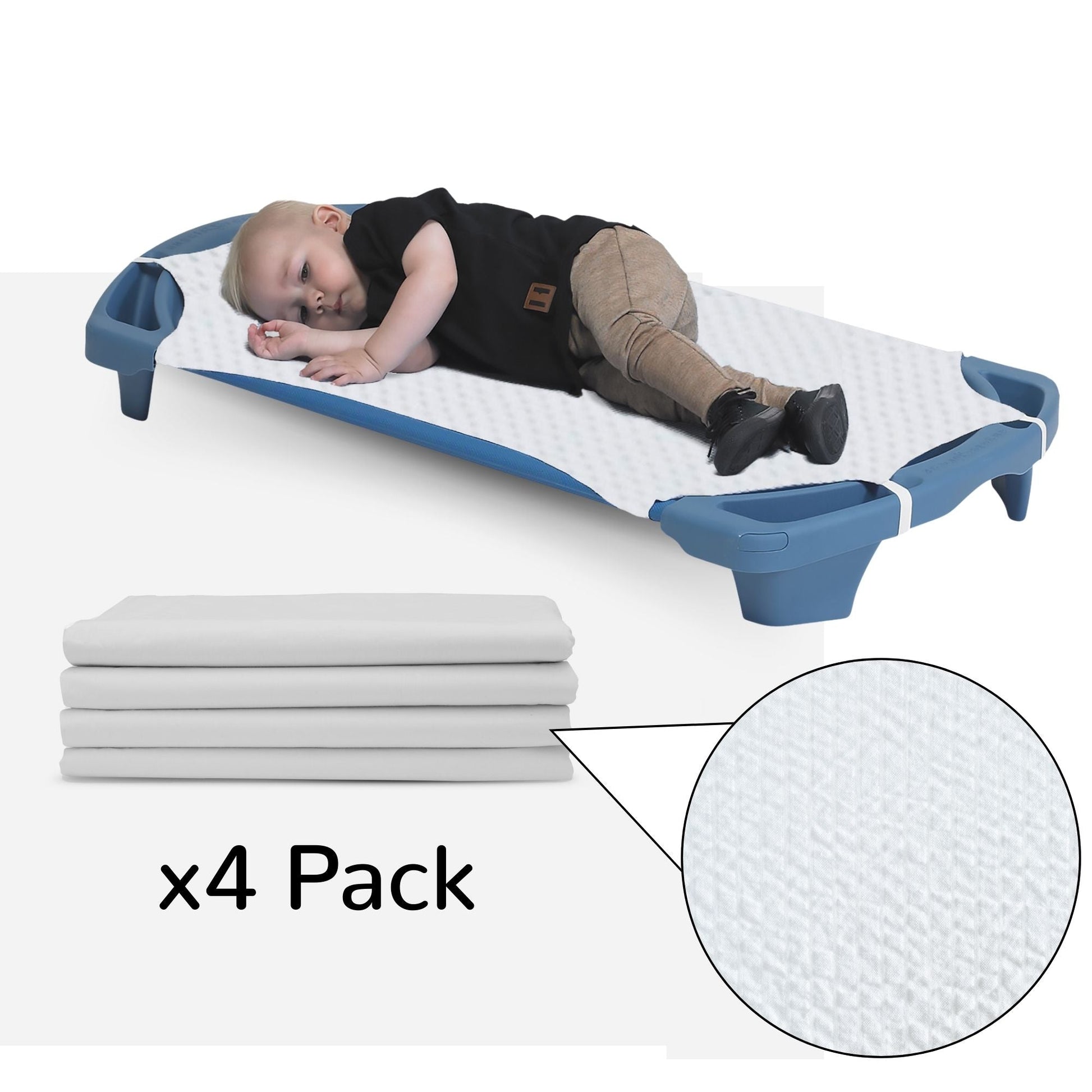 Children's Factory Angels Rest White Cot Sheet Toddler - Set of 4 - SchoolOutlet
