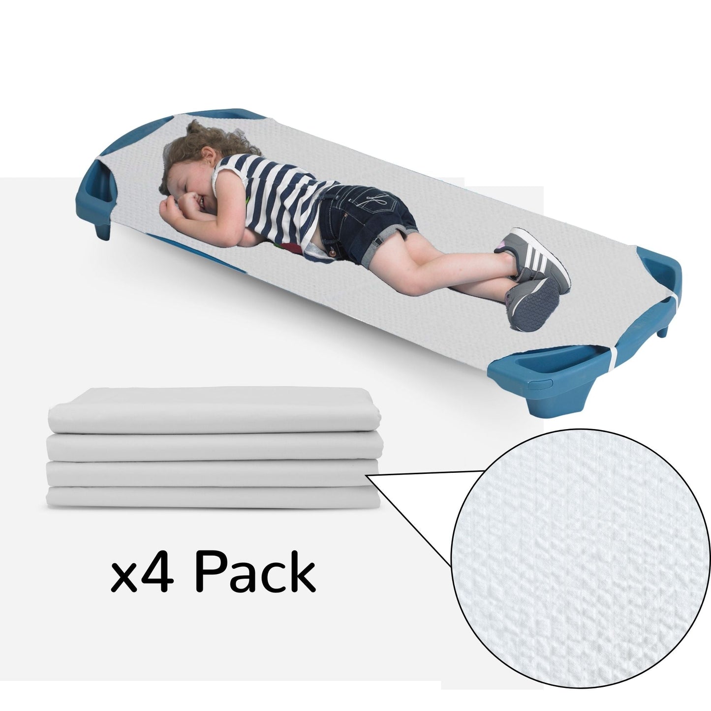 Children's Factory Angels Rest Organic White Cot Sheet Standard - Set of 4 - SchoolOutlet