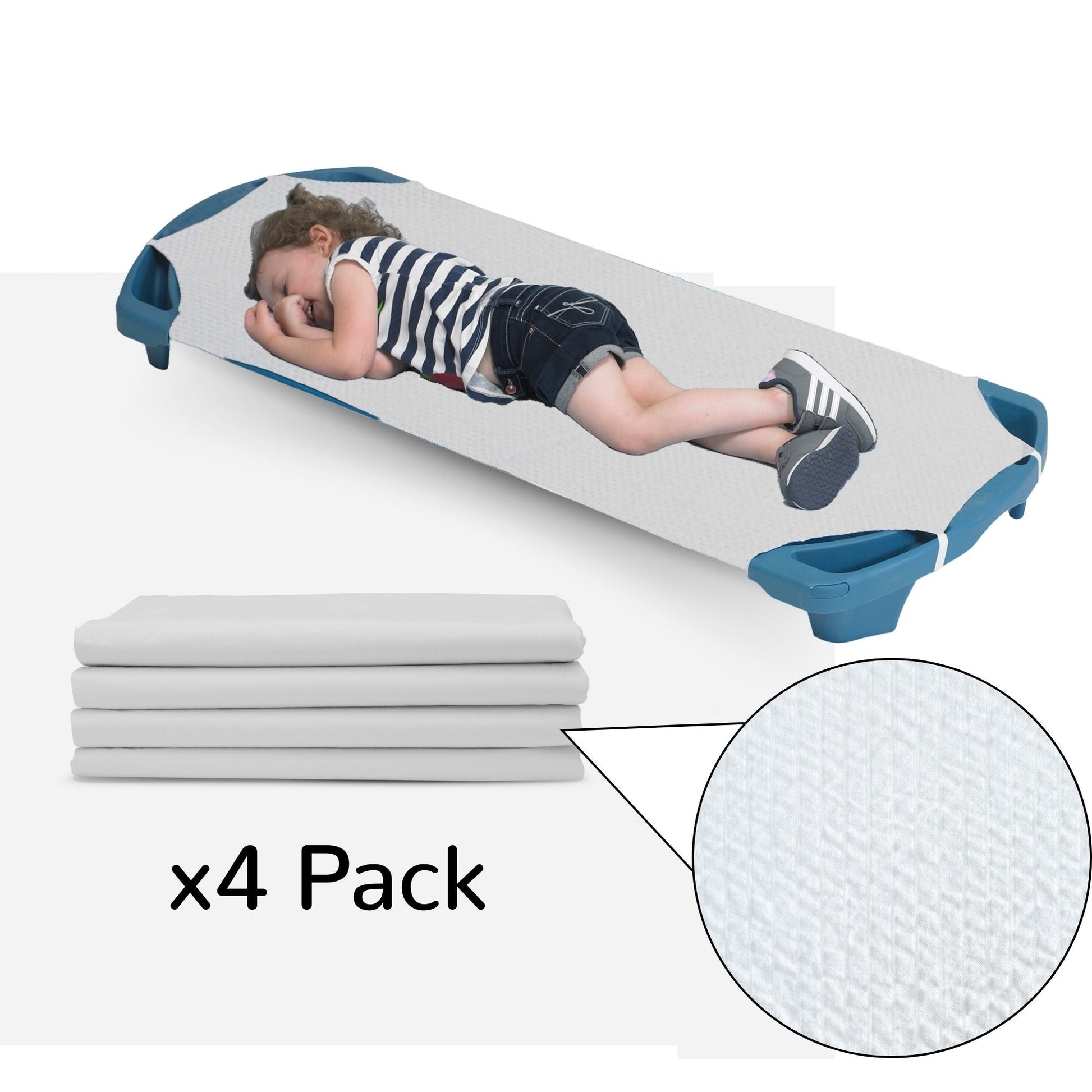 Children's Factory Angels Rest Organic White Cot Sheet Standard - Set of 4 - SchoolOutlet