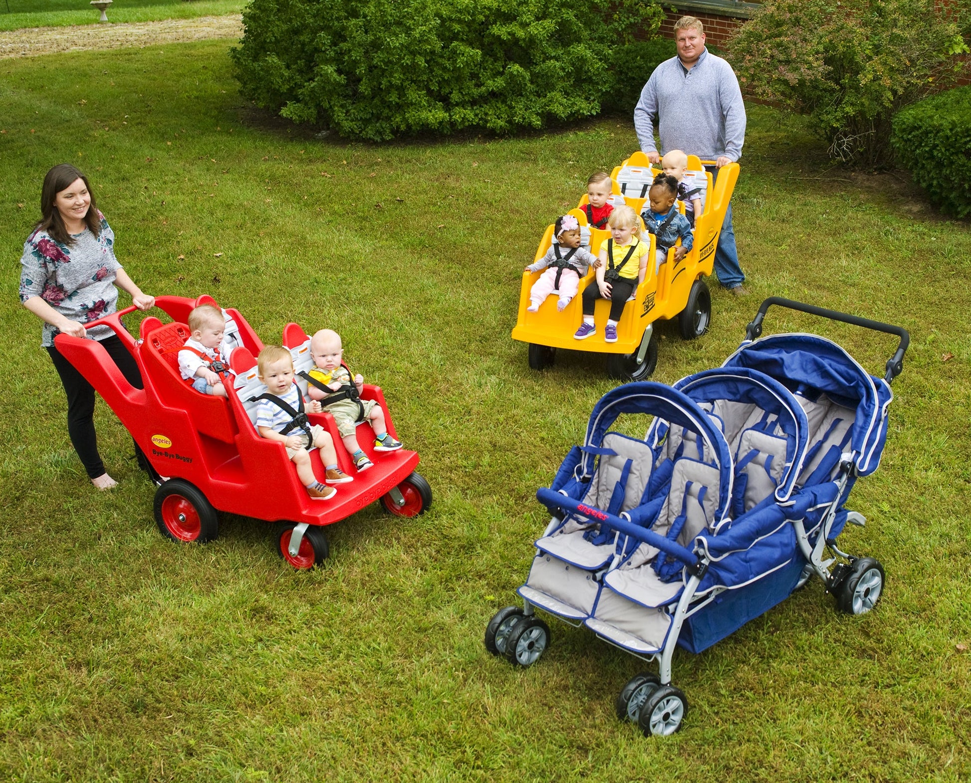 Angeles Bye Bye Buggy Never Flat "Fat Tire" 4 Passenger Stroller (AFB6300F) - SchoolOutlet