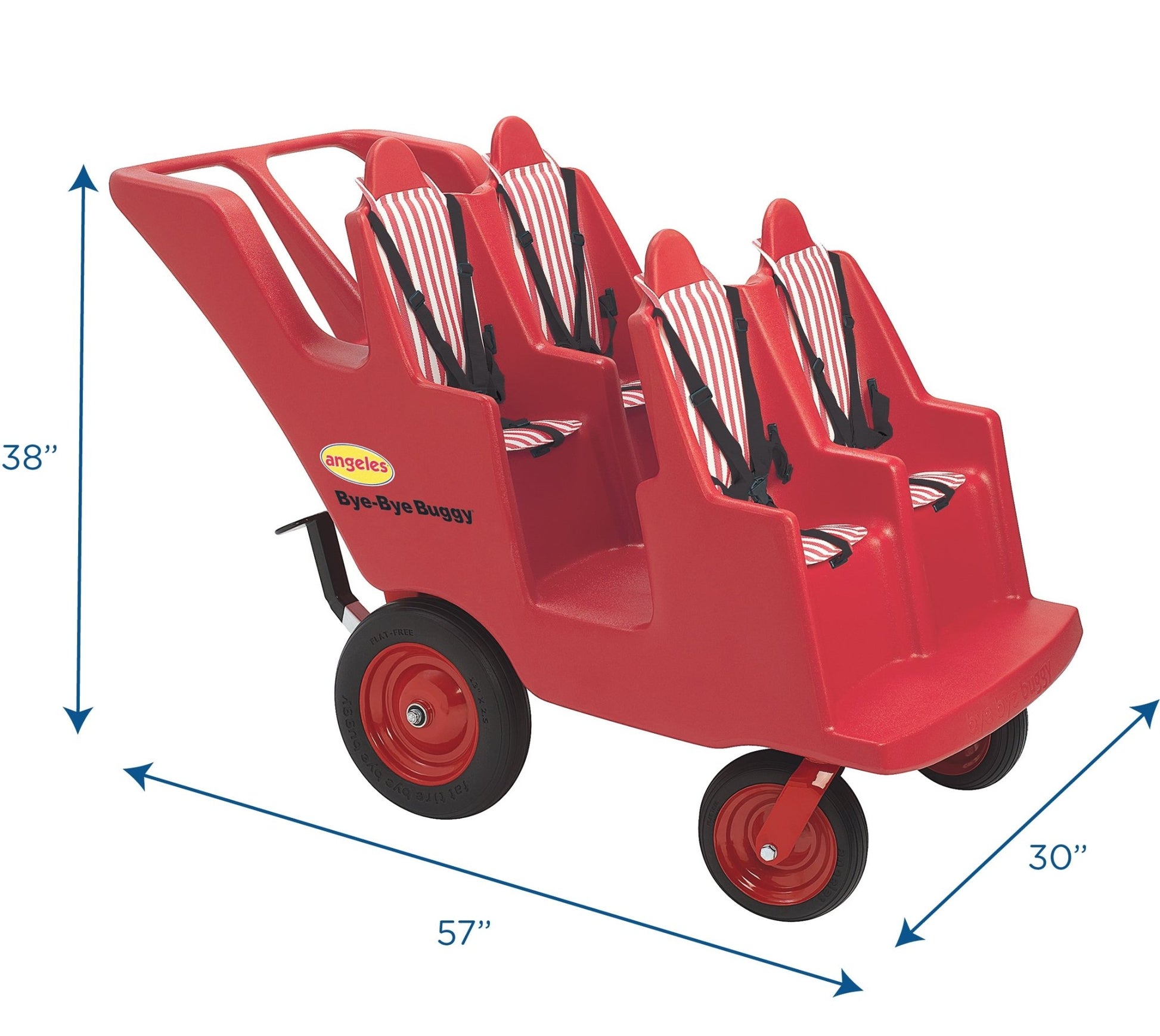 Angeles Bye Bye Buggy Never Flat "Fat Tire" 4 Passenger Stroller (AFB6300F) - SchoolOutlet