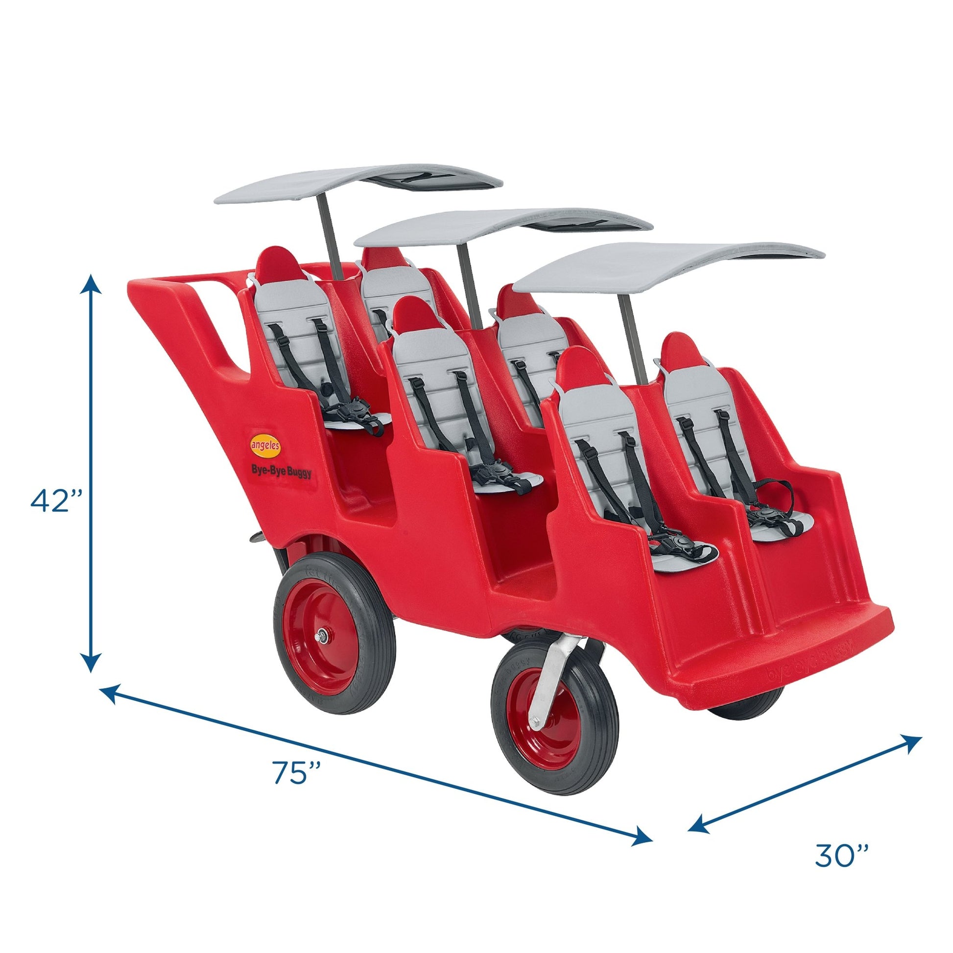 Angeles Bye Bye Buggy Never Flat "Fat Tire" 6 Passenger Stroller (AFB6400F) - SchoolOutlet