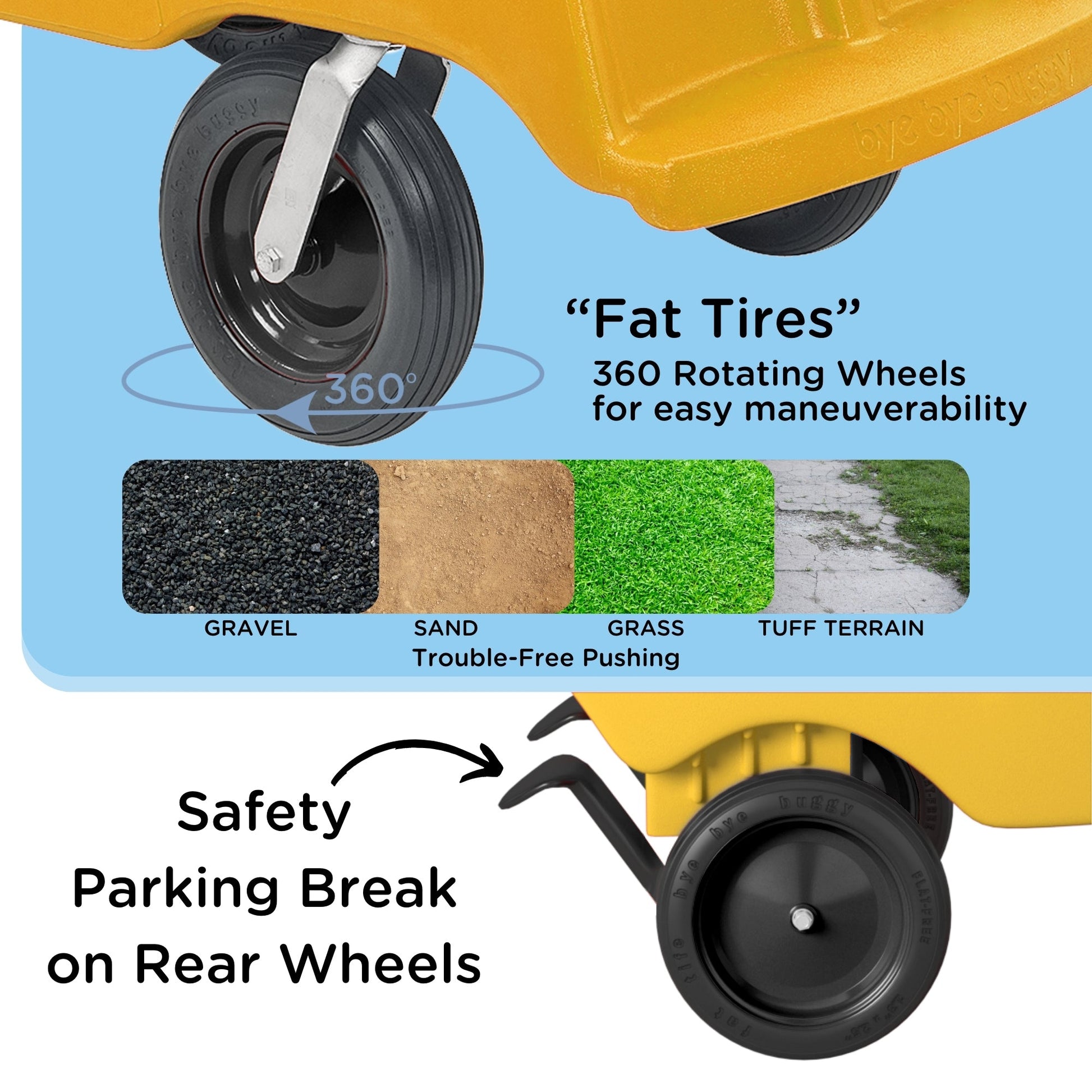 Angeles 6 Passenger Never Flat "Fat Tire" Bye-Bye Bus Stroller (AFB6400SB) - SchoolOutlet