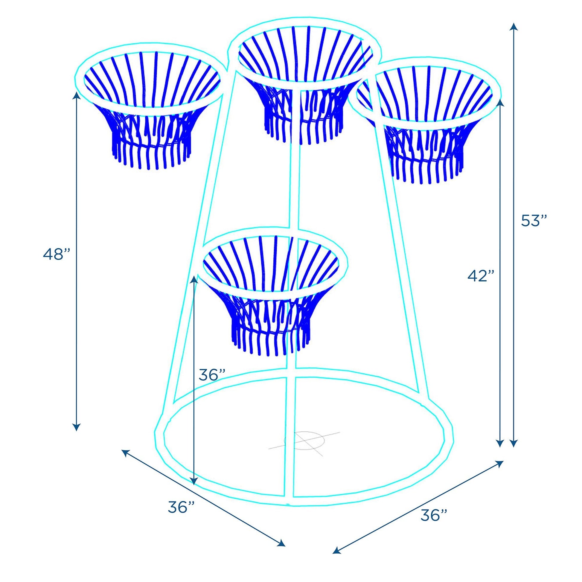 Angeles 4-Ring Basketball Stand with Storage Bag (AFB7950) - SchoolOutlet