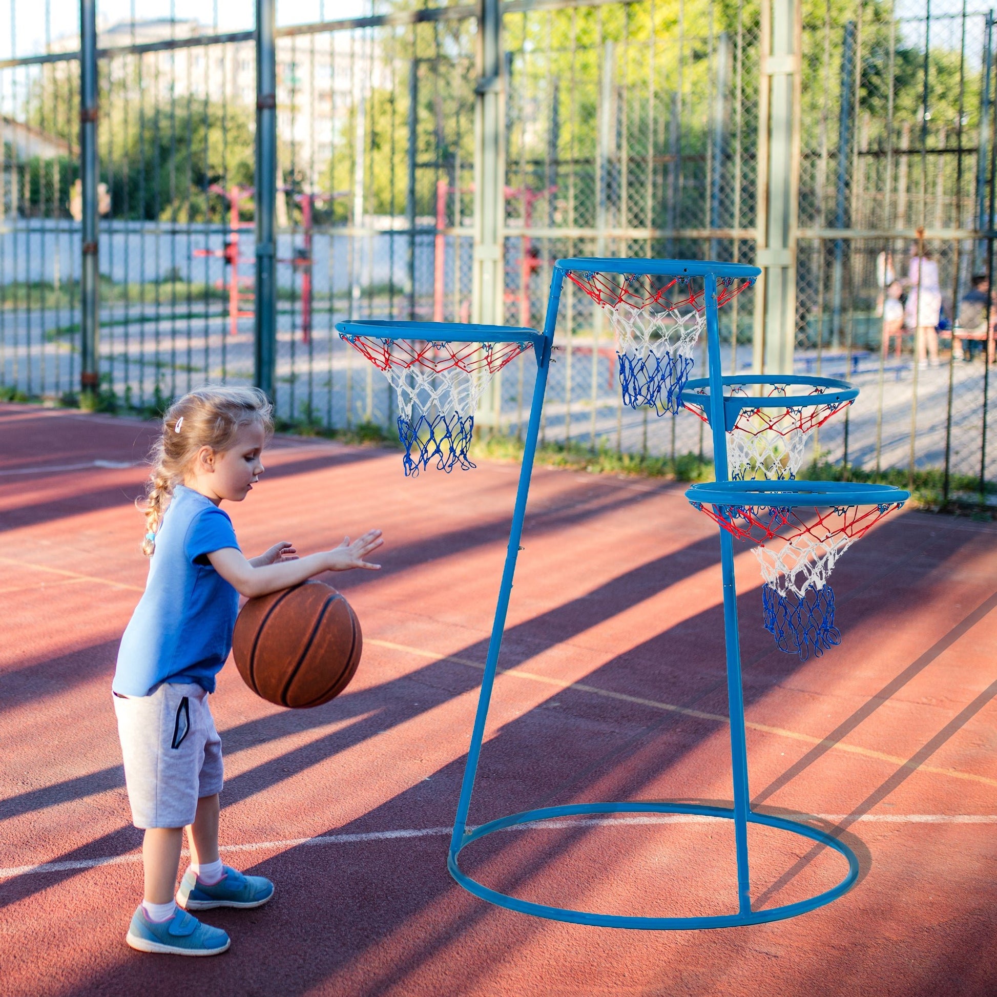 Angeles 4-Ring Basketball Stand with Storage Bag (AFB7950) - SchoolOutlet