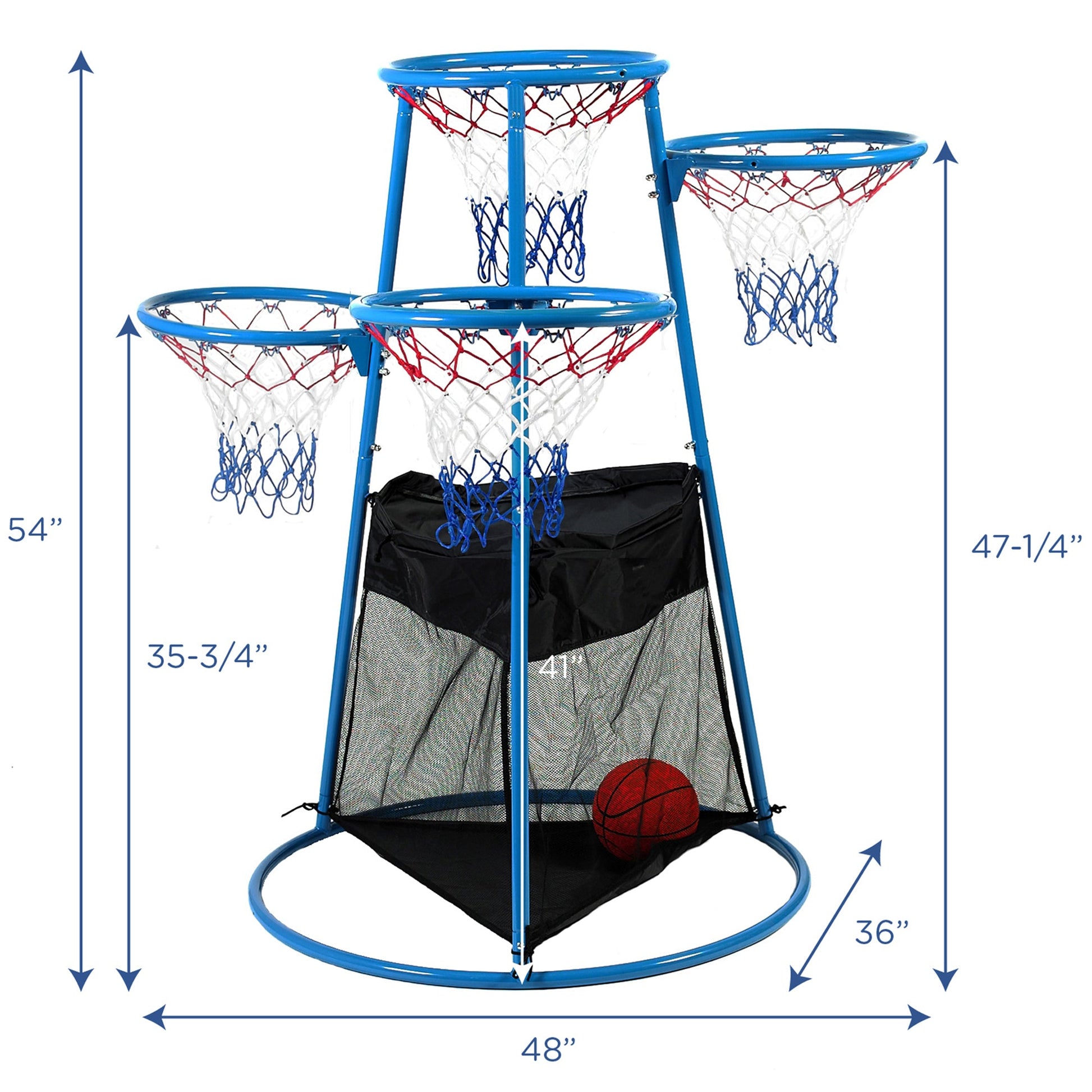 Angeles 4-Ring Basketball Stand with Storage Bag (AFB7950) - SchoolOutlet